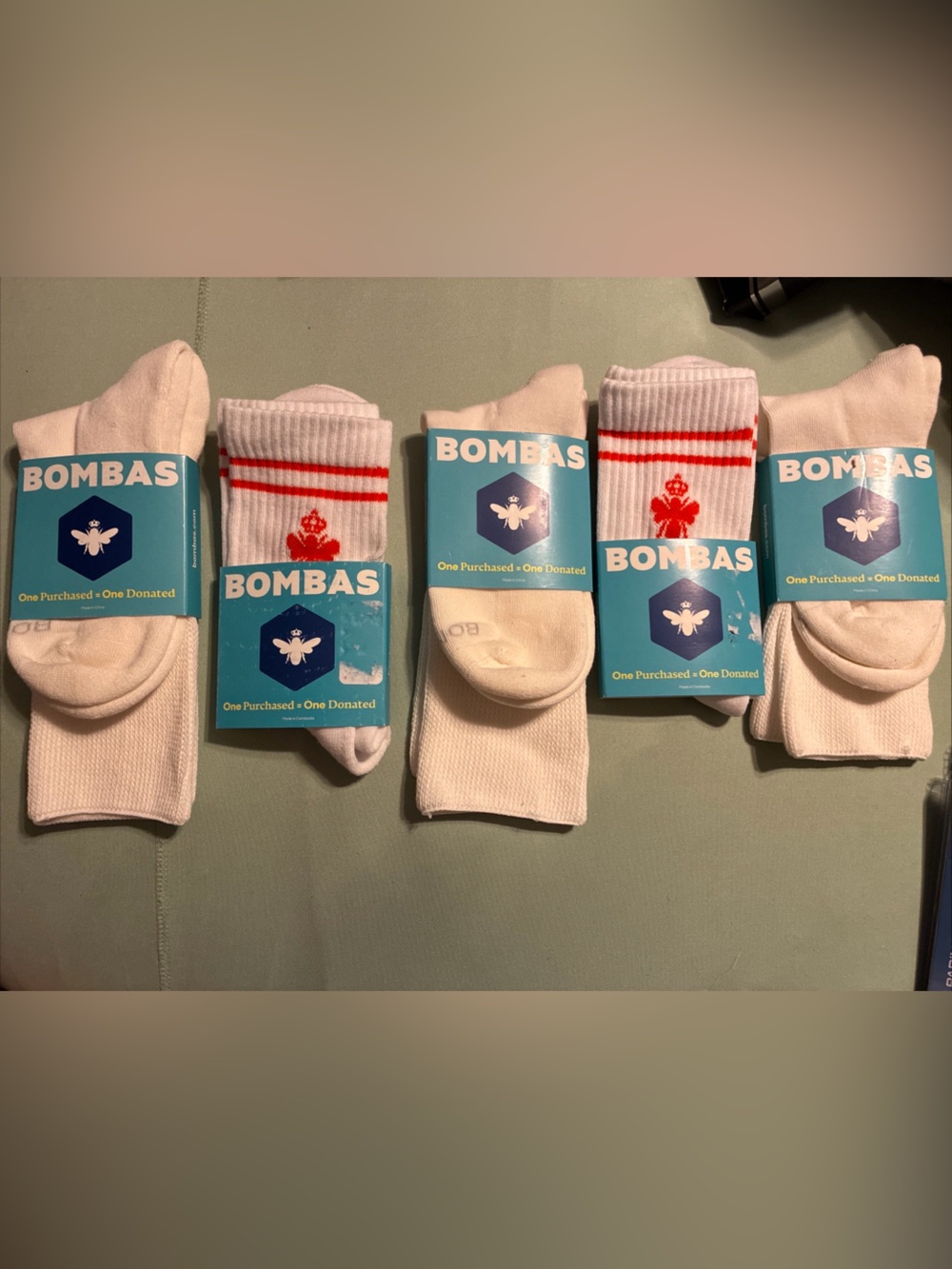 Bombas ladies socks lot of 5 size medium